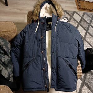 New ABERCROMBIE & FITCH HOODED SHERPA JACKET W/FAUX FUR HOOD